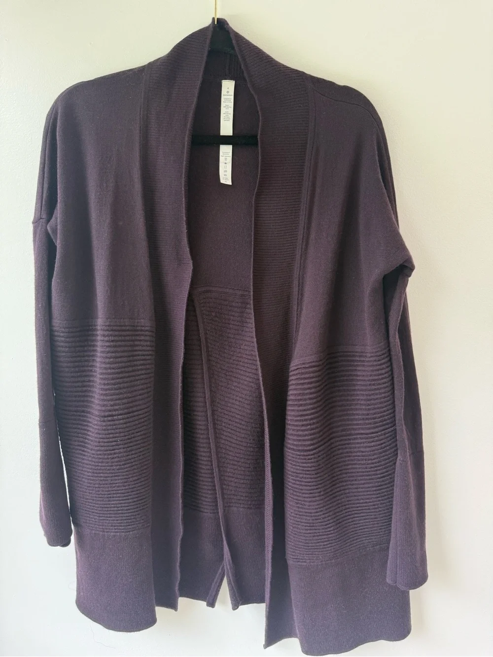 lululemon wool cardigan wrap sz4 Sit In Lotus
